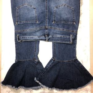 Denim flare bottom jeans